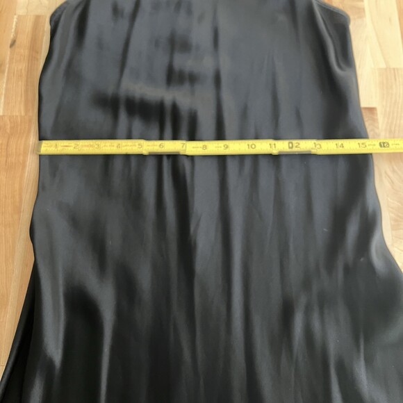 Vintage 90s XOXO Sleeveless Bias Cut Tank Dress High Neck Shiny Shimmer Black S - Picture 9 of 12
